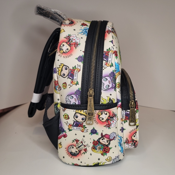 Loungefly Funko Pop Disney Villains Tattoo Mini Backpack - Picture 2 of 6